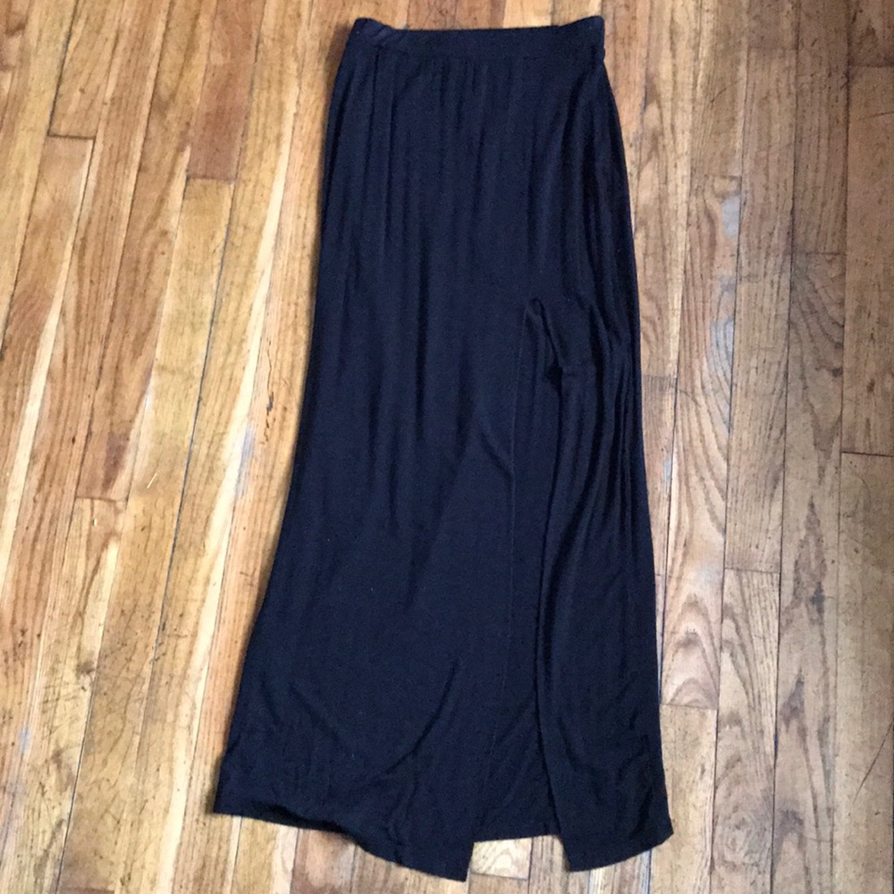 Black Billie maxi skirt with front side slit